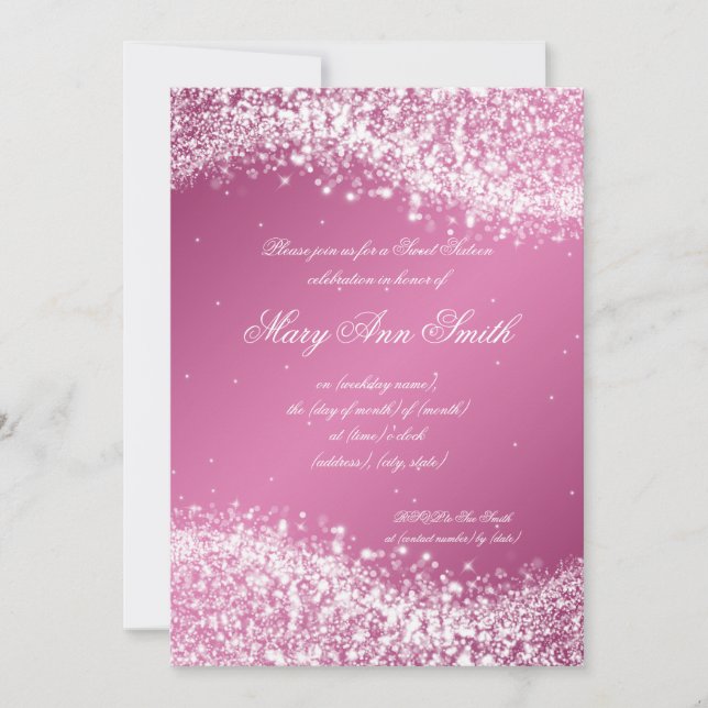 Invitación Dulce Dieciséis Años Fiesta de Guarida Estridente  (Anverso)