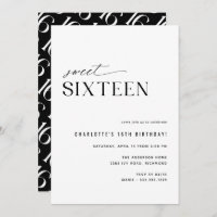 Dulce Dieciséis años modernos en blanco y negro