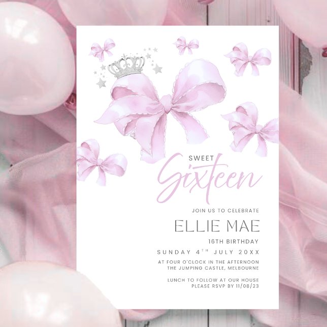 Invitación Dulce Dieciséis Años Modernos, Rosa 16º (Subido por el creador)