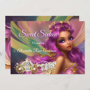 Invitación Dulce Dieciséis Cargador Púrpura De Taza