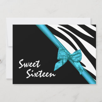 Invitación Dulce Dieciséis Cebra y Cinta