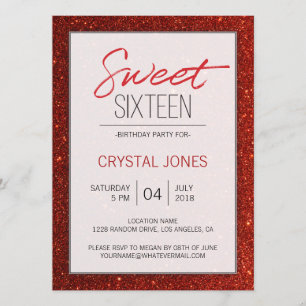 Invitación Dulce Dieciséis chismes rojos