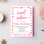Invitación Dulce Dieciséis corazones rojos dieciséis cumpleañ<br><div class="desc">¡Esta es una invitación a la fiesta de cumpleaños número 16 de los 16 corazones rojos dulces!</div>