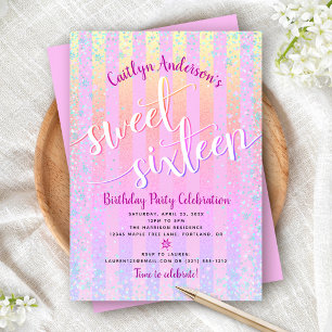 Invitación Dulce Dieciséis Cumpleaños Estribos De Ombre Púrpu