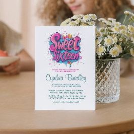 Invitación Dulce Dieciséis cumpleaños Fiesta I Graffiti estil