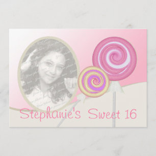 Invitación Dulce Dieciséis Cumpleaños Lollipop