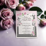 Invitación Dulce Dieciséis en el cuento de hadas de la Moda d<br><div class="desc">Invite a sus invitados a su importante fiesta de 16 cumpleaños con nuestra hermosa y vintage invitación a la fiesta de 16 cumpleaños con la temática de Alicia en el País de las Maravillas. Perfecto para una Alicia en el dulce cumpleaños dieciséis con temática de la tierra de las maravillas....</div>