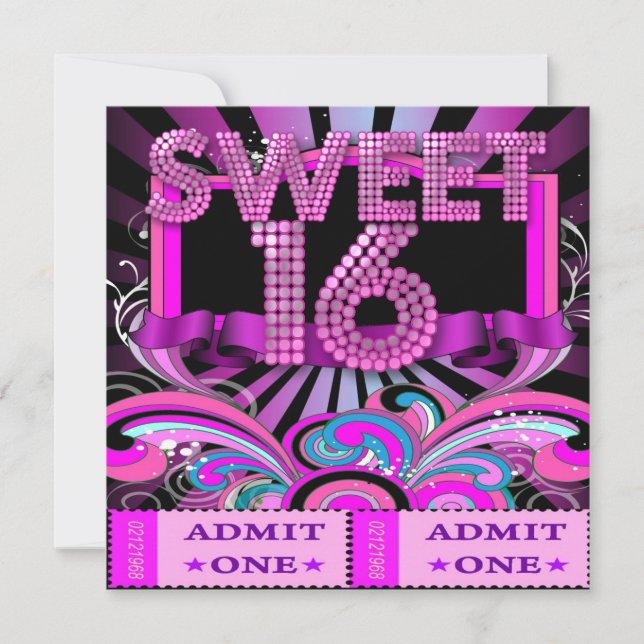 Invitación Dulce Dieciséis Entradas Dulces 16 Fiestas (Anverso)