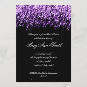 Invitación Dulce dieciséis estrellas el caer de la fiesta de