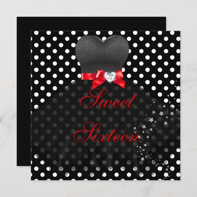 Invitación DULCE DIECISÉIS Fiesta de cumpleaños 16 (Anverso / Reverso)