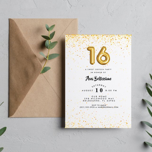 Invitación Dulce Dieciséis Fiesta de Cumpleaños de Confetti (Subido por el creador)