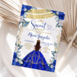 Invitación Dulce Dieciséis Fiesta de Cumpleaños de la Maripos<br><div class="desc">Dulce Dieciséis Invitaciones Royal Blue Gold de Cumpleaños Mis Quince Anos,  16º Cumpleaños.</div>