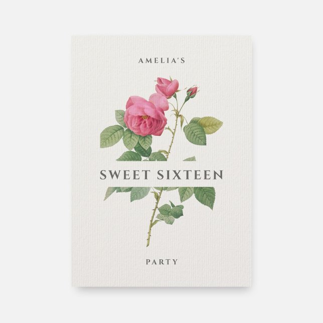 Invitación Dulce Dieciséis fiesta de cumpleaños floral modern (Subido por el creador)