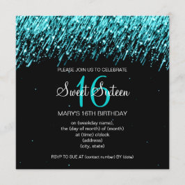 Invitación Dulce Dieciséis Fiestas cayendo Estrellas Turquesa