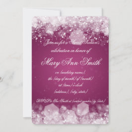 Invitación Dulce Dieciséis Fiestas Espumosos Noche 2 Rosa