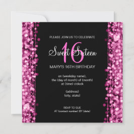 Invitación Dulce Dieciséis Fiestas Sparkles Rosa