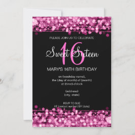 Invitación Dulce Dieciséis Fiestas Sparkles Rosa