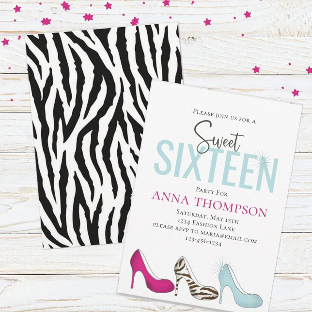 Invitación Dulce Dieciséis Glam Girly Cumpleaños Moderno (Subido por el creador)