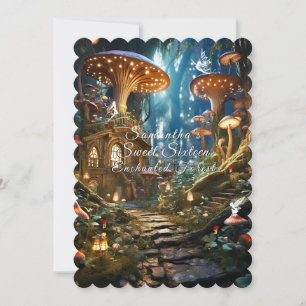 Invitación Dulce Dieciséis Hadas Forestales Encantadas
