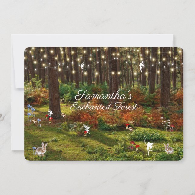 Invitación Dulce Dieciséis Hermanos de Fe Forestal Encantados (Anverso)