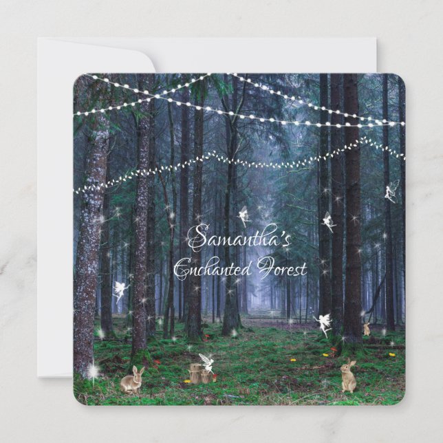 Invitación Dulce Dieciséis Hermanos de Fe Forestal Encantados (Anverso)