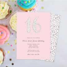 Dulce Dieciséis Leopardo Gris Rosa Cumpleaños