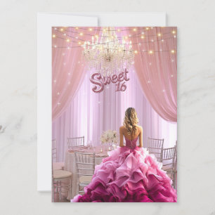 Invitación Dulce Dieciséis Luces De Espuma De Guisantes Rosa