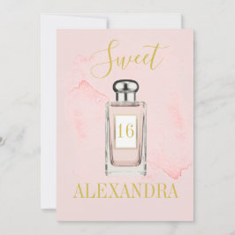 Invitación Dulce Dieciséis Monograma Francés De Perfume Rosa