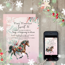 Invitación Dulce Dieciséis Navidades Caballo