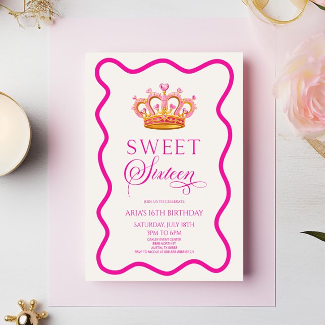 Invitación Dulce Dieciséis Princesa Corona Fiesta de Cumpleañ (Subido por el creador)
