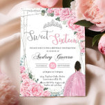 Invitación Dulce Dieciséis Princesas Marrón Floral Rosa Cumpl<br><div class="desc">Personalice esta encantadora invitación dulce de dieciséis años con su propia redacción fácil y rápidamente,  simplemente pulse el botón personalizar it para reorganizar y formatear el estilo y la ubicación del texto. ¡Artículos coincidentes disponibles en la tienda! c) El estudio Happy Cat Studio</div>
