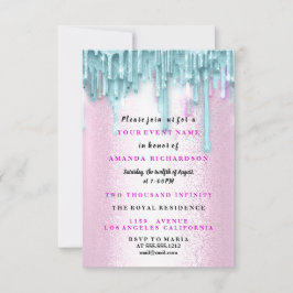 Invitación Dulce Dieciséis Rosas Vestido Floral Perforaciones