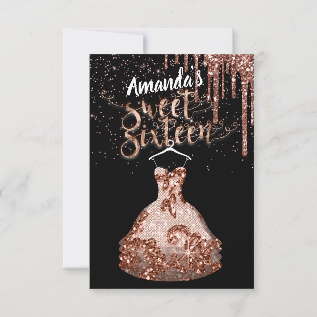 Invitación Dulce Dieciséis Rosas Vestidos Princesas Florales  (Reverso)