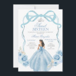 Invitación Dulce Dieciséis Silver y Baby Blue Birday<br><div class="desc">Dulce Dieciséis Plata y Bebé Blue Birthday Mis Quince Anos,  15º cumpleaños</div>