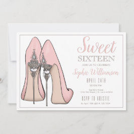 Invitación Dulce Dieciséis tacones Altos Cumpleaños