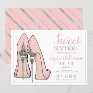 Invitación Dulce Dieciséis tacones Altos Cumpleaños