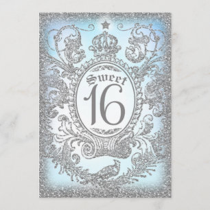 Invitación Dulce dieciséis veces una princesa de tiempo