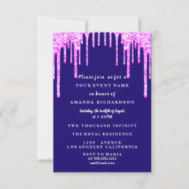 Invitación Dulce Dieciséis Vestidos Purpurina Drip Lotes rosa