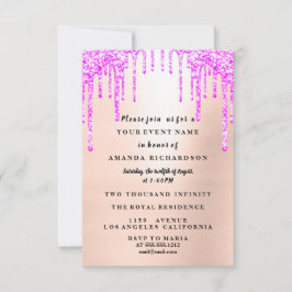 Invitación Dulce Dieciséis Vestidos Purpurina Drip Perforas r