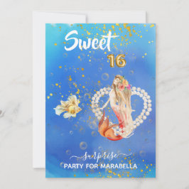 Invitación *~* DULCE DIECISIETE 16 cumpleaños de sirena de co