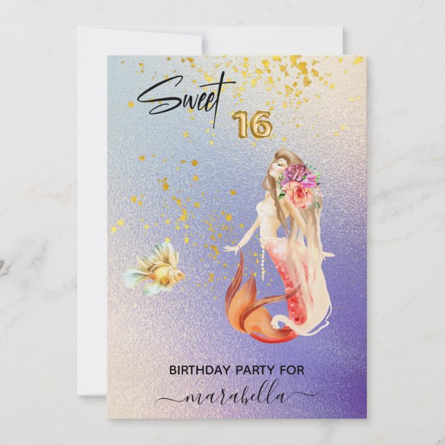 Invitación *~* DULCE DIECISIETE Fiesta del Cumpleaños de la S (Anverso)