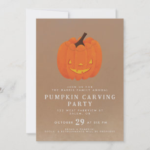 Invitación Dulce diseño de calabaza jack o' lantern ilustrado