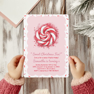 Invitación Dulce diversión de Navidad Caramelo de menta 
