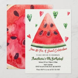 Invitación Dulce, diversión del verano, cumpleaños de la