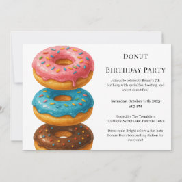 Invitación Dulce Donut Brunch | Celebración de cumpleaños