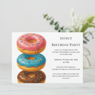Invitación Dulce Donut Brunch   Celebración de cumpleaños