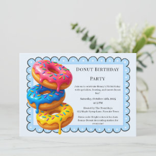 Invitación Dulce Donut Brunch   Celebración de cumpleaños