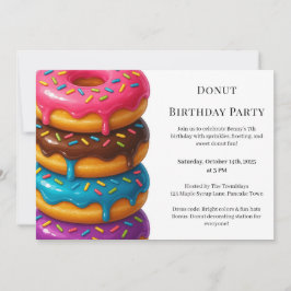 Invitación Dulce Donut Brunch | Celebración de cumpleaños