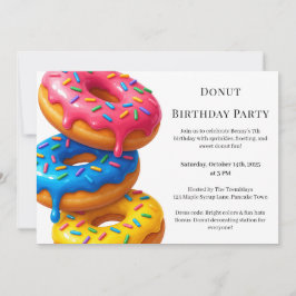 Invitación Dulce Donut Brunch | Celebración de cumpleaños