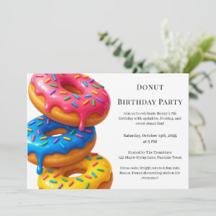 Invitación Dulce Donut Brunch   Celebración de cumpleaños